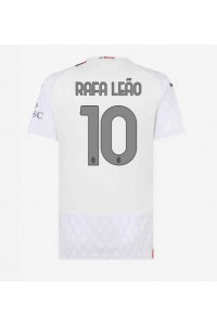 AC Milan Rafael Leao #10 Jalkapallovaatteet Naisten Vieraspaita 2023-24 Lyhythihainen